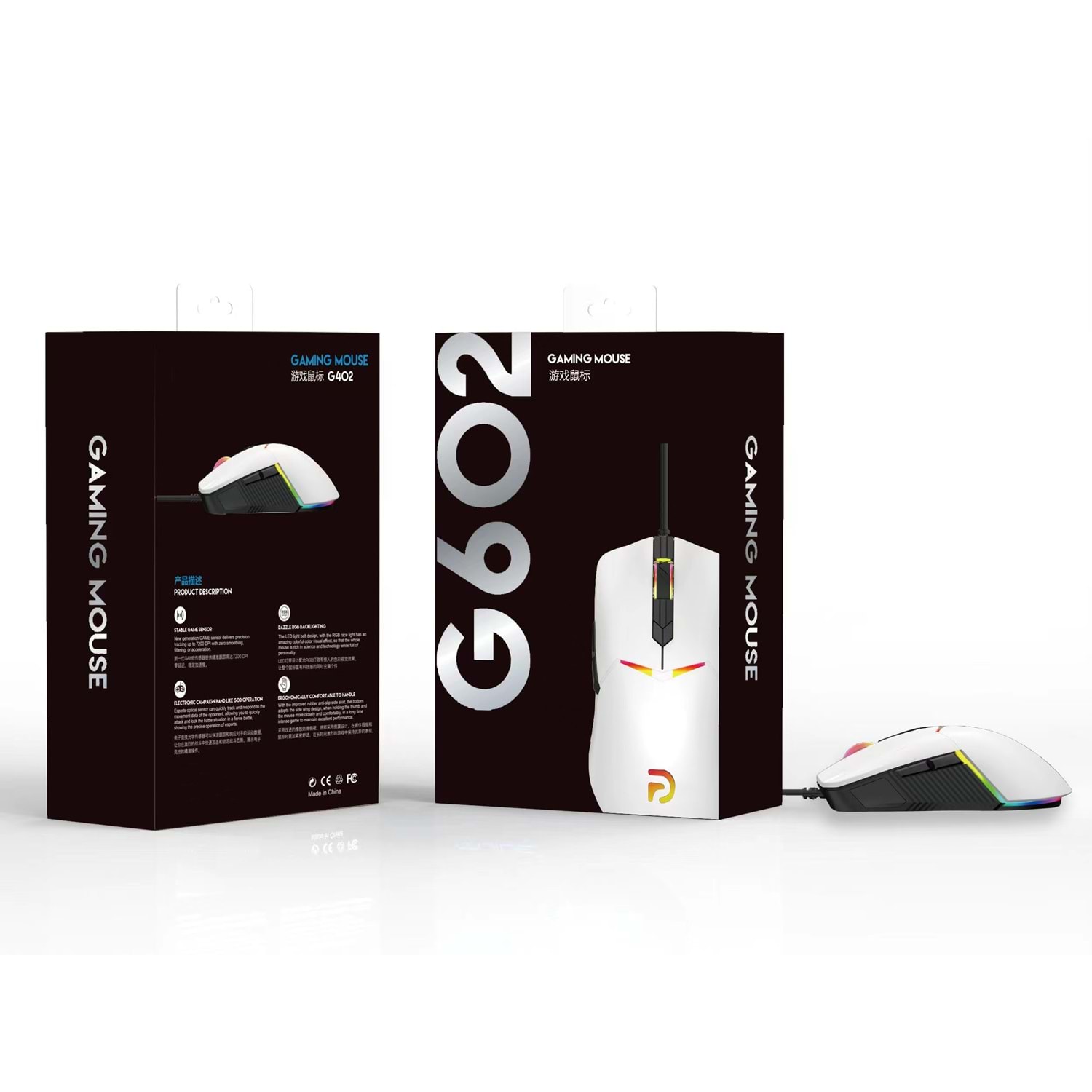 TRİO G602 7200 DPI Kablolu Gaming Mouse Beyaz - Yüksek Hassasiyet, Programlanabilir Butonlar